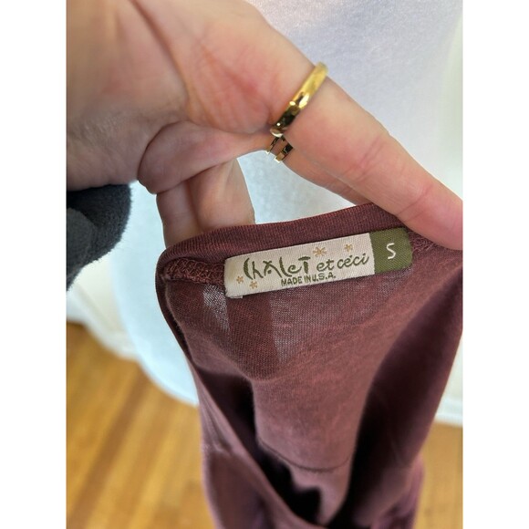 Chalet et Cici Acid Wash Hemp Tunic Top Size Small Lagenlook Artsy Purple - Picture 6 of 6